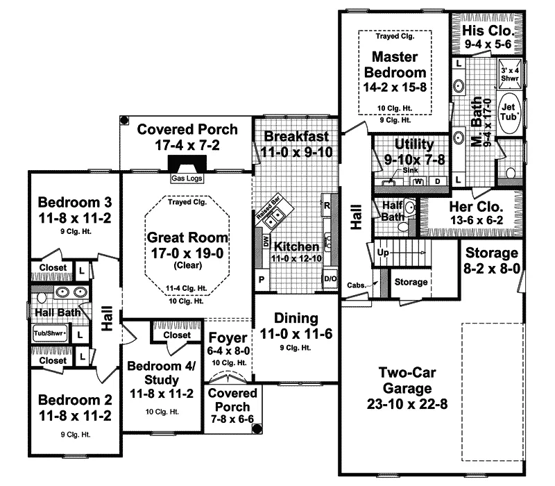 Traditional House Plan First Floor - Berrick Traditional Home 077D-0111 - Search House Plans and More