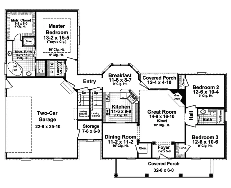 Country House Plan First Floor - Novella Ranch Home 077D-0186 - Shop House Plans and More