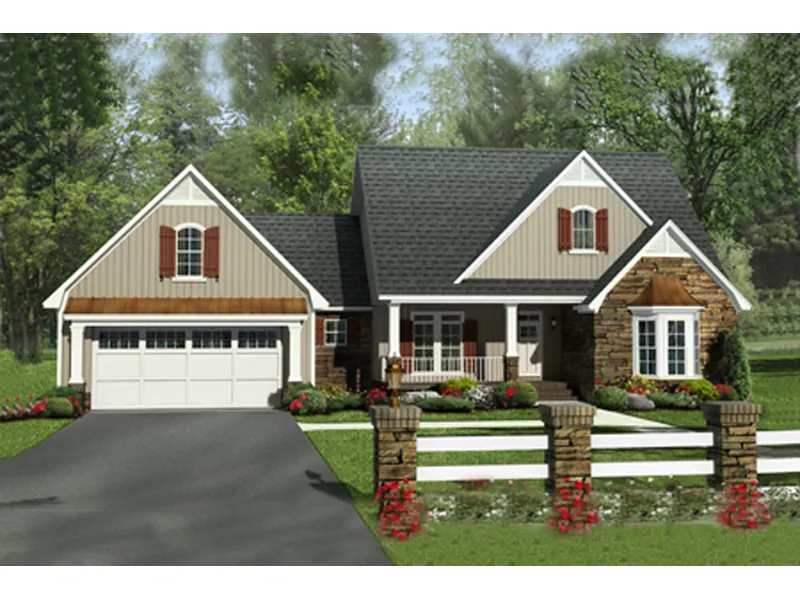 Tudor House Plan Front of Home - Comstock Prairie Country Home 077D-0201 - Search House Plans and More