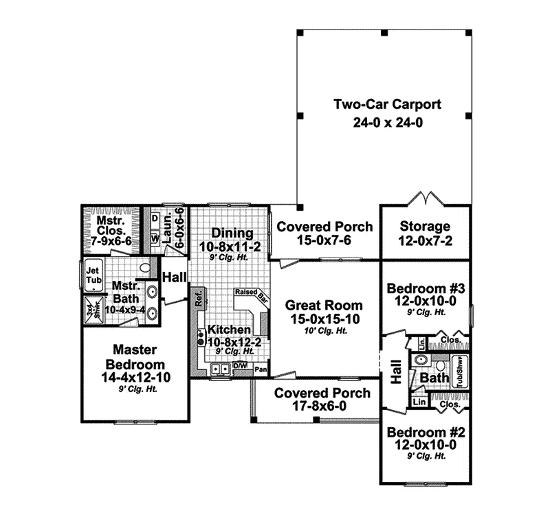 Farmhouse Plan First Floor - Davita Traditional Home 077D-0203 - Search House Plans and More