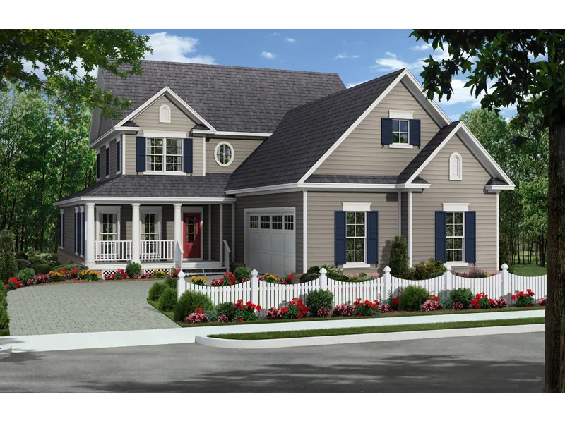 Farmhouse Plan Front of Home - Riverbend Country Farmhouse 077D-0205 - Shop House Plans and More