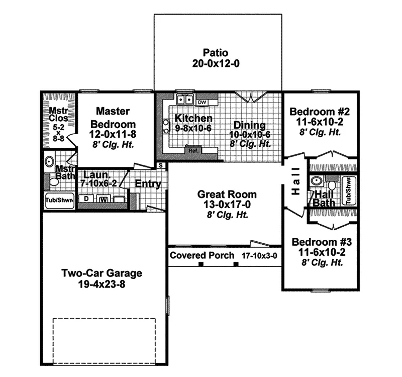 Traditional House Plan First Floor - Duncan Farm Country Home 077D-0208 - Search House Plans and More