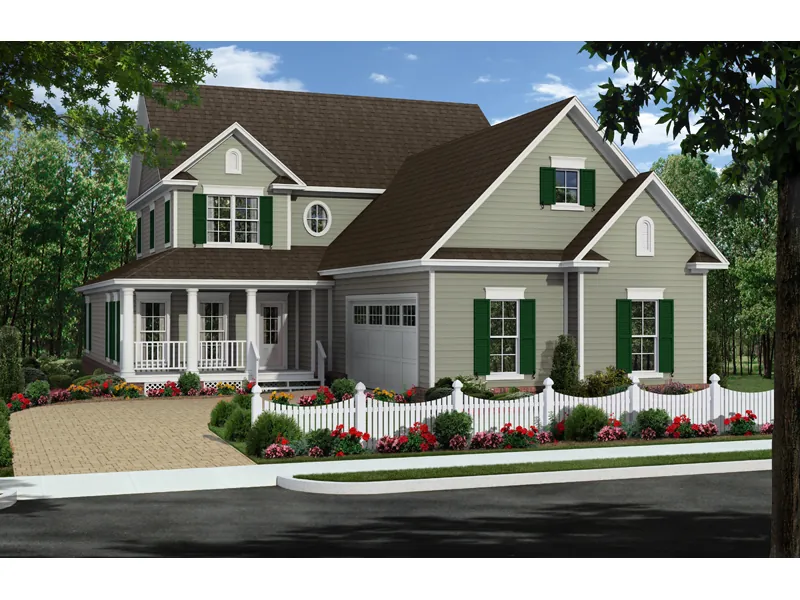 Country House Plan Front of Home - Woodley Ridge Country Farmhouse 077D-0210 - Shop House Plans and More
