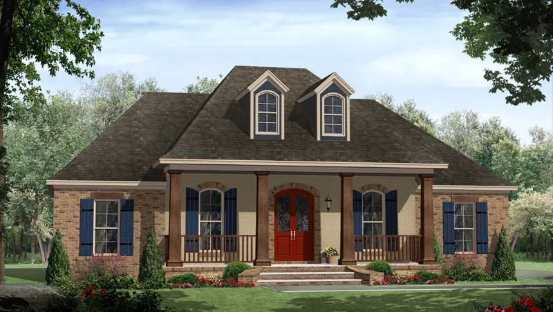 Traditional House Plan Front of Home - Glenmore Creole Acadian Home 077D-0217 - Search House Plans and More