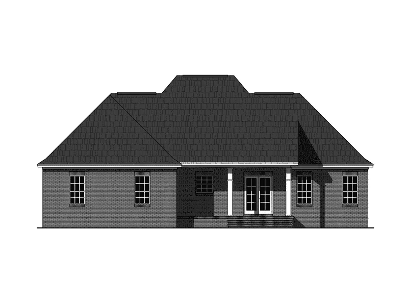 Traditional House Plan Rear Elevation - Glenmore Creole Acadian Home 077D-0217 - Search House Plans and More