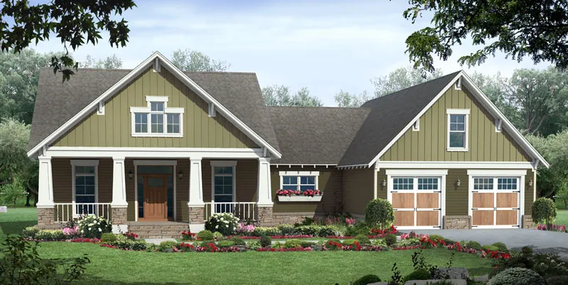 Cabin & Cottage House Plan Front of Home - Kirkham Park Craftsman Home 077D-0223 - Search House Plans and More