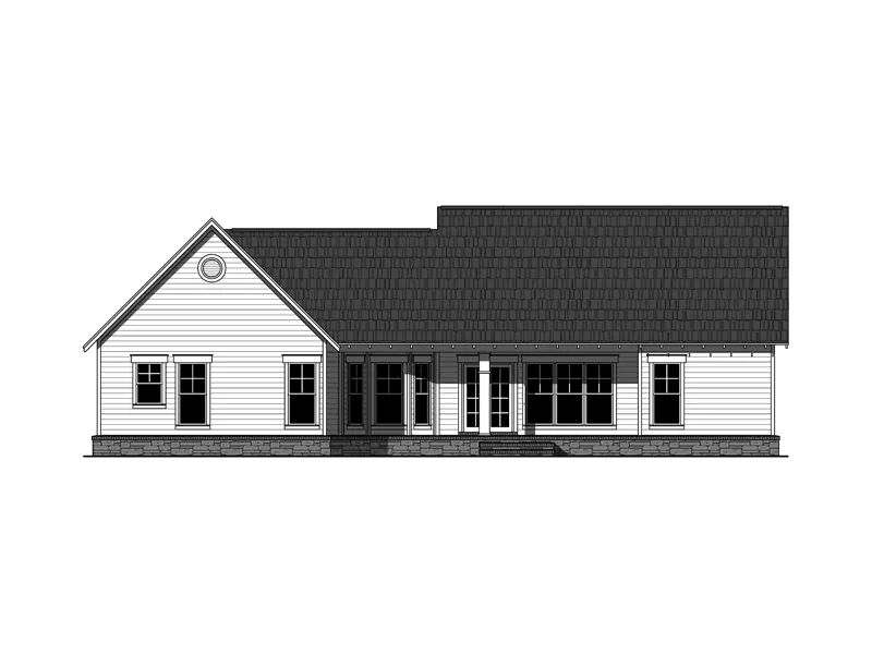 Cabin & Cottage House Plan Rear Elevation - Kirkham Park Craftsman Home 077D-0223 - Search House Plans and More
