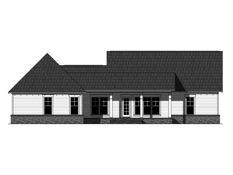 Craftsman House Plan Rear Elevation - Rosewood Ridge Craftsman Home 077D-0224 - Shop House Plans and More