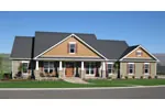Ranch House Plan Front of Home - Oakhampton Craftsman Home 077D-0227 - Shop House Plans and More
