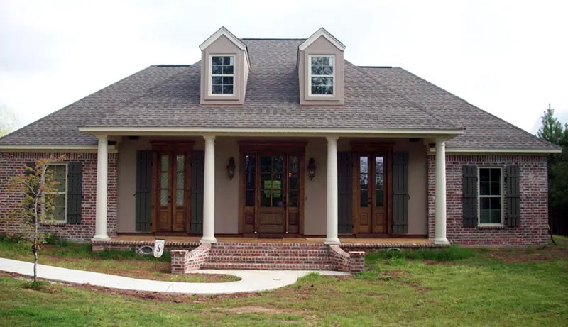 European House Plan Front of Home - Gracey Acadian Home 077D-0243 - Search House Plans and More