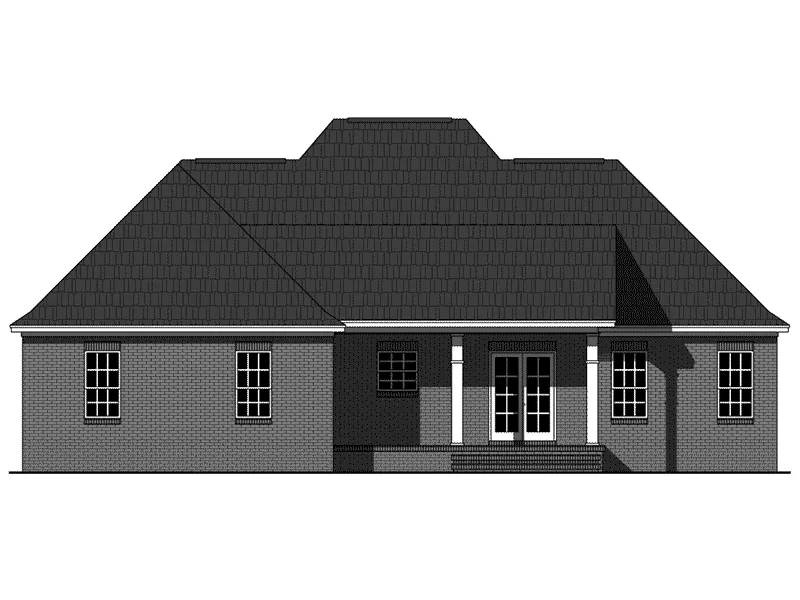 European House Plan Rear Elevation - Gracey Acadian Home 077D-0243 - Search House Plans and More