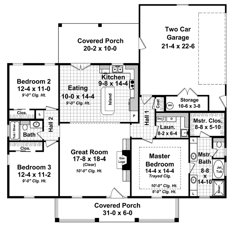 Farmhouse Plan First Floor - Iris Court Country Farmhouse 077D-0251 - Search House Plans and More