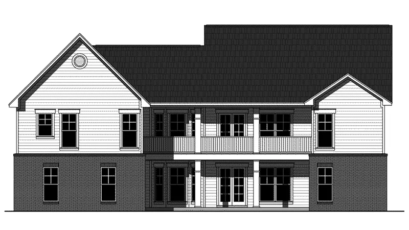 Cape Cod & New England House Plan Rear Elevation - Meadowood Lane Cottage Home 077D-0253 - Shop House Plans and More