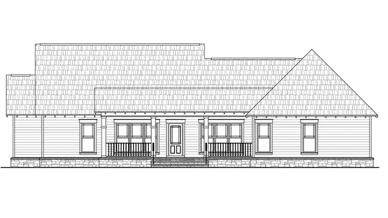Country House Plan Rear Elevation - Allen Hill Craftsman Cottage 077D-0256 - Search House Plans and More