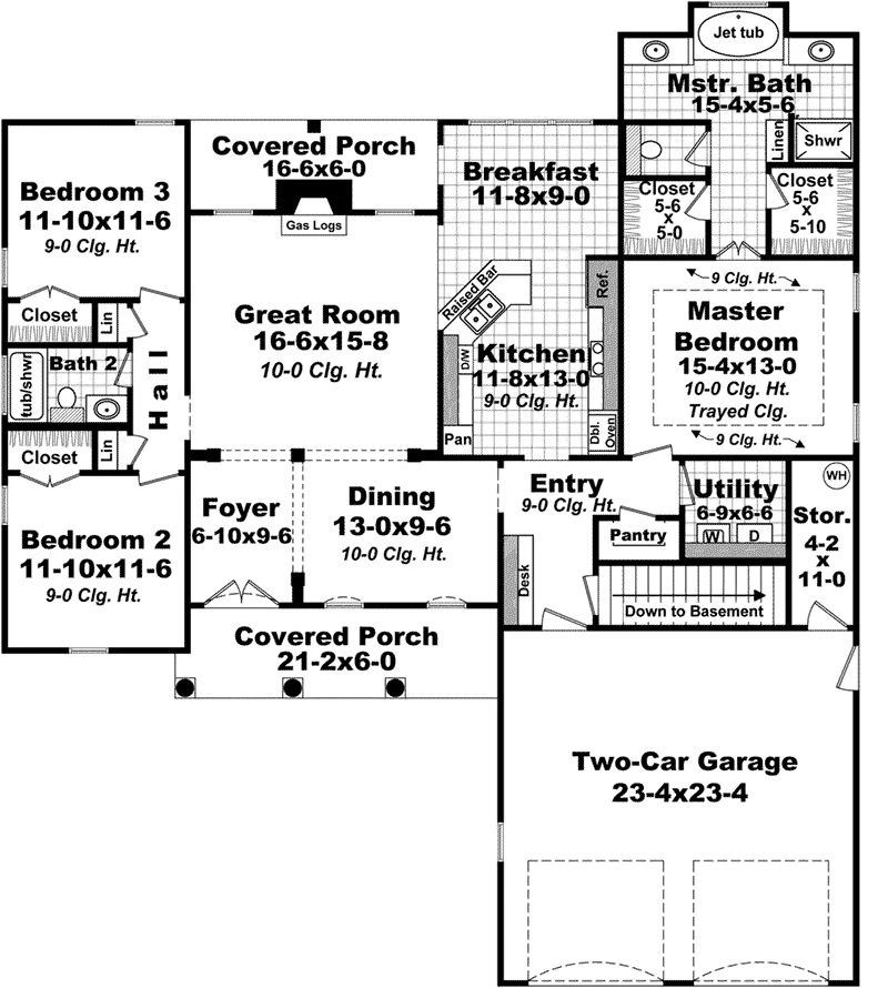 European House Plan First Floor - Brentwood Place Country Home 077D-0258 - Search House Plans and More