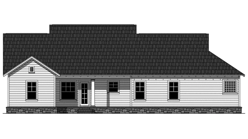 Country House Plan Rear Elevation - Paxton Hill Country Home 077D-0260 - Shop House Plans and More