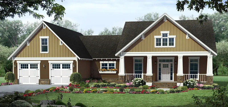 Country House Plan Front of Home - Poplar Ridge Country Home 077D-0262 - Shop House Plans and More