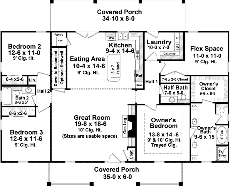 Cape Cod & New England House Plan Basement Floor - Williams Lane Farmhouse 077D-0266 - Shop House Plans and More