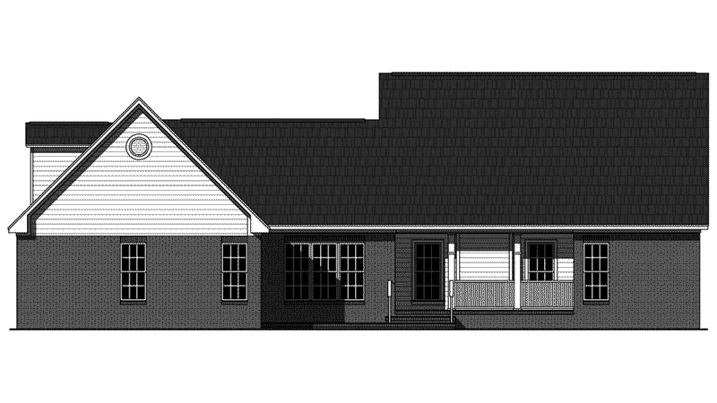 Craftsman House Plan Rear Elevation - Forrest Hill Country Home 077D-0269 - Search House Plans and More