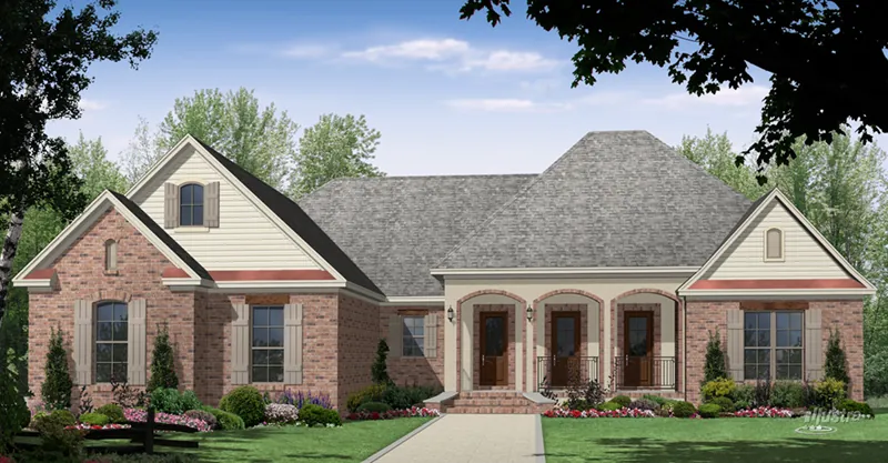 Country French House Plan Front of Home - Woodbridge Lane Country Home 077D-0271 - Shop House Plans and More