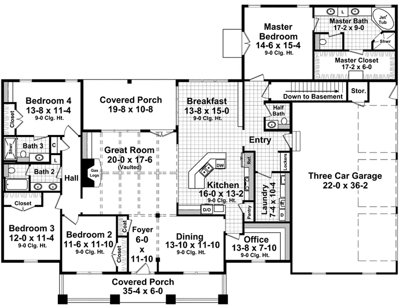 Cabin & Cottage House Plan First Floor - Sadie Court Craftsman Home 077D-0282 - Shop House Plans and More