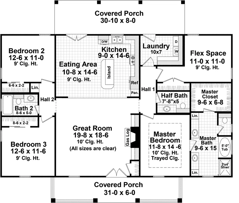Country House Plan First Floor - 077D-0287 - Shop House Plans and More