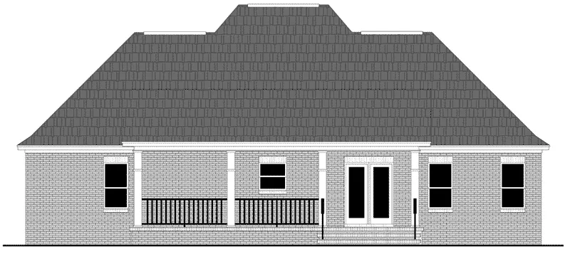 Country House Plan Rear Elevation - 077D-0287 - Shop House Plans and More