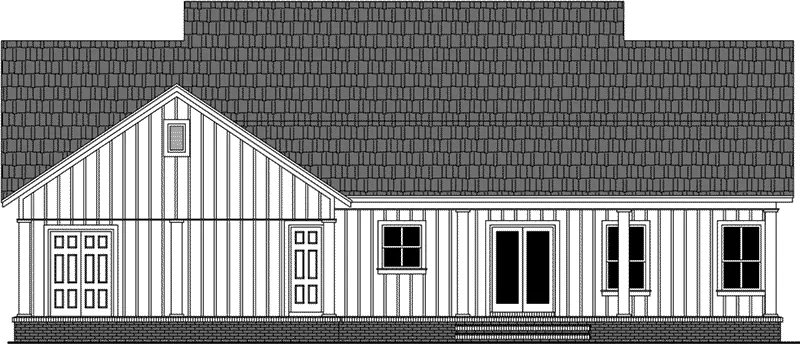 Farmhouse Plan Rear Elevation - Calico Lane Modern Farmhouse 077D-0293 - Search House Plans and More