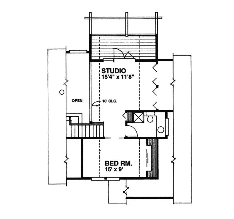 Waterfront House Plan Second Floor - Redmond Park Rustic Log Home 080D-0004 - Shop House Plans and More