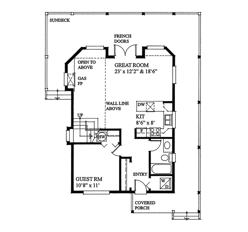 Ranch House Plan First Floor - Adirondack Rustic Dream Home 080D-0012 - Search House Plans and More