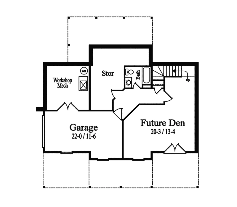 Waterfront House Plan Lower Level Floor - Keystone Rustic Home 082D-0001 - Search House Plans and More