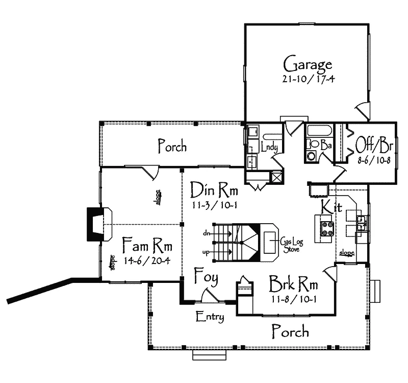 Craftsman House Plan First Floor - Gallow Craftsman Home 082D-0012 - Search House Plans and More