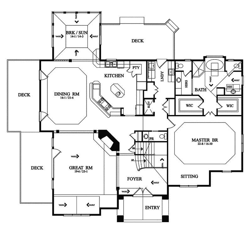 Luxury House Plan First Floor - Doe Forest Tudor Style Home 082D-0030 - Search House Plans and More