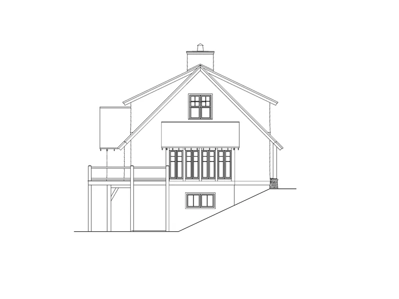 Craftsman House Plan Left Elevation - Grinnell Terrace European Home 082D-0066 - Search House Plans and More