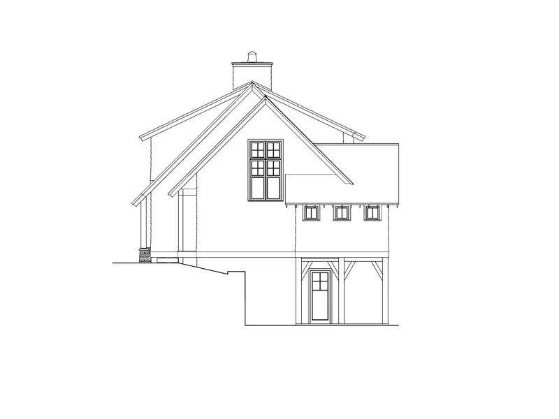 Craftsman House Plan Right Elevation - Grinnell Terrace European Home 082D-0066 - Search House Plans and More