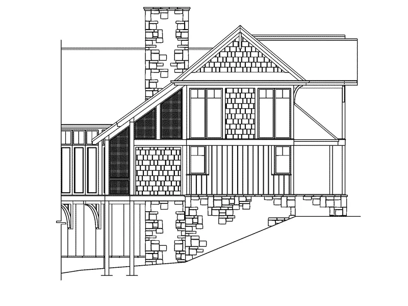 Arts & Crafts House Plan Left Elevation - Hunnewell Point Rustic Home 082S-0004 - Search House Plans and More