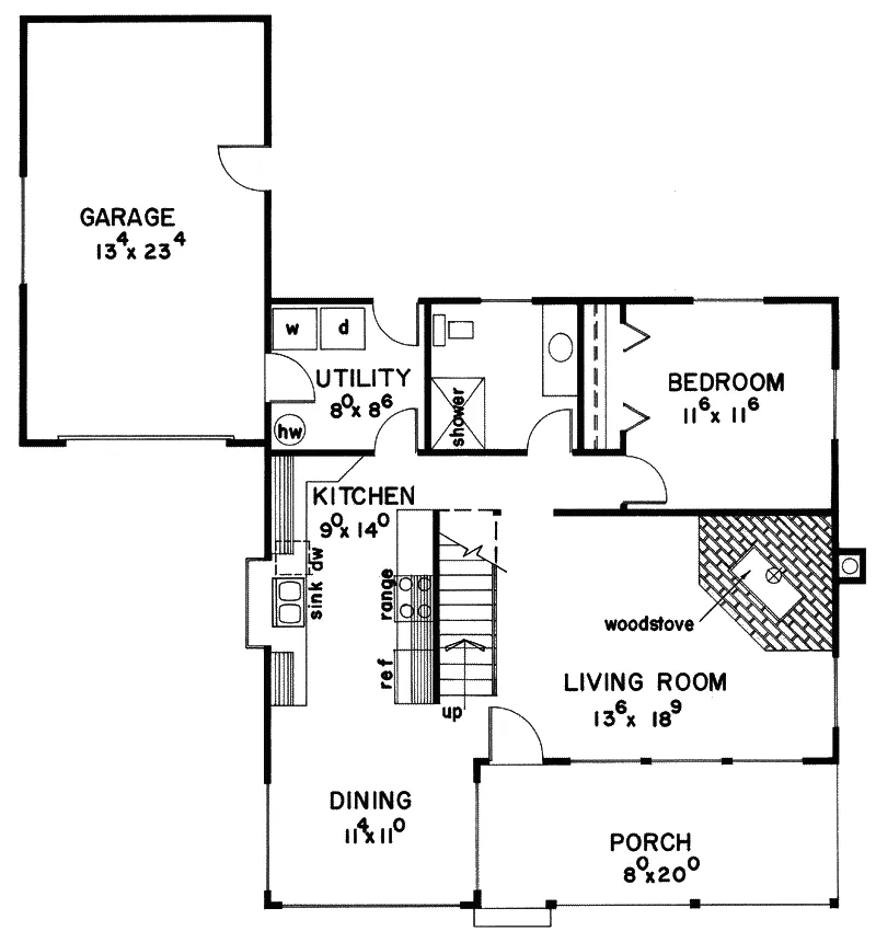 Mountain House Plan First Floor - Lanschester Rustic Cottage Home 085D-0044 - Shop House Plans and More