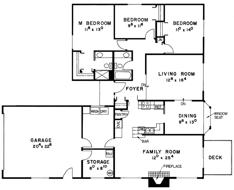 Ranch House Plan First Floor - Webster Hill Ranch Home 085D-0046 - Shop House Plans and More