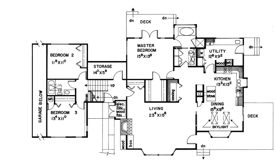 Vacation House Plan First Floor - Frederick Mountain Home 085D-0061 - Search House Plans and More