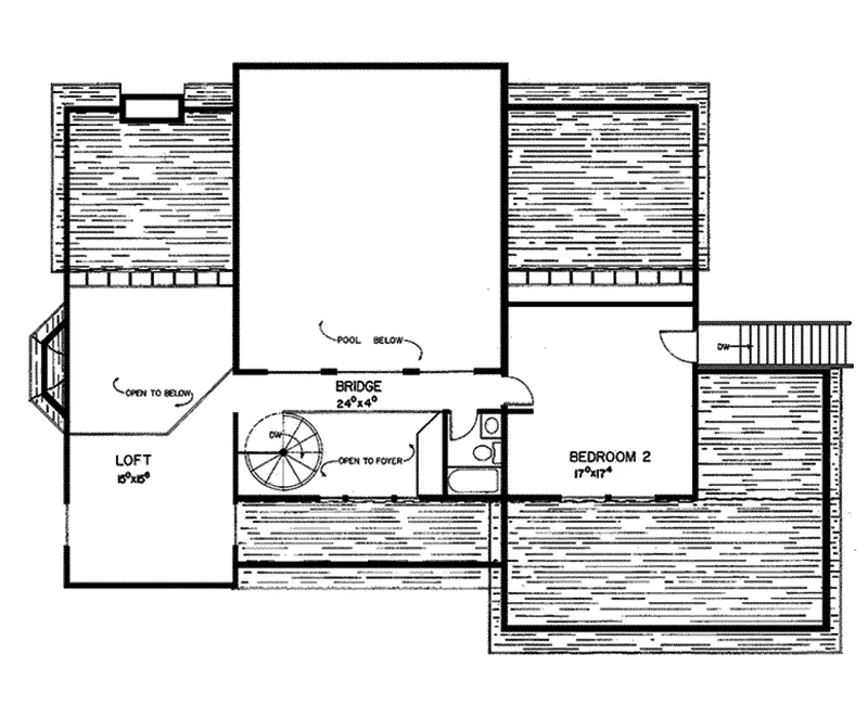 Contemporary House Plan Second Floor - Tammany Contemporary Home 085D-0084 - Shop House Plans and More