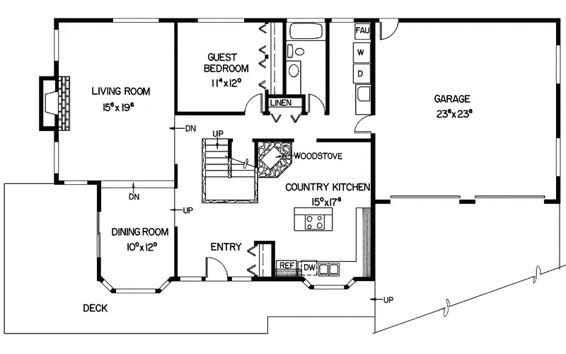 Traditional House Plan First Floor - Horseshoe Lake Modern Home 085D-0147 - Search House Plans and More