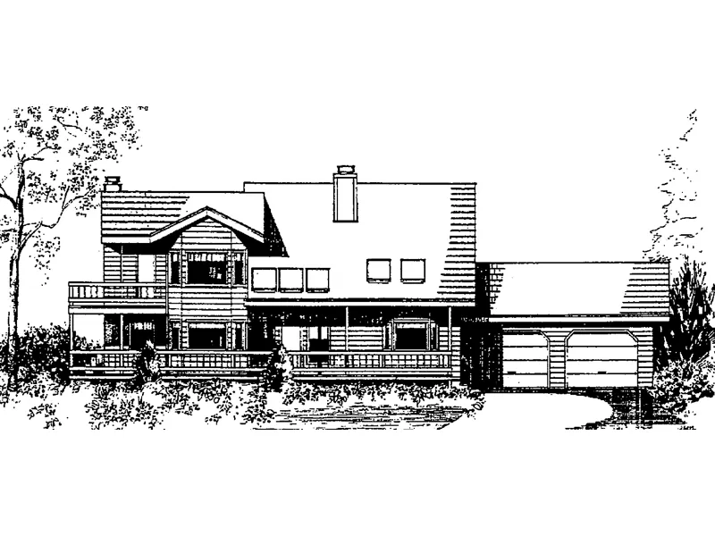 Traditional House Plan Front of Home - Horseshoe Lake Modern Home 085D-0147 - Search House Plans and More