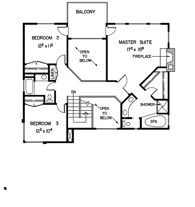 Florida House Plan Second Floor - Dana Southwestern Home 085D-0168 - Search House Plans and More