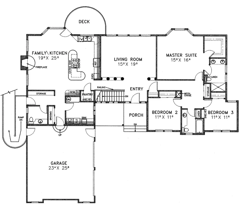 Ranch House Plan First Floor - Newfeld Luxury Ranch Home 085D-0231 - Shop House Plans and More