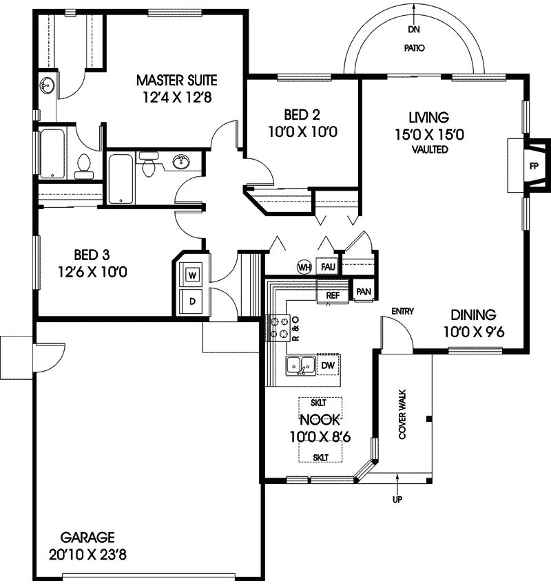 Ranch House Plan First Floor - Crane Creek Ranch Home 085D-0232 - Search House Plans and More