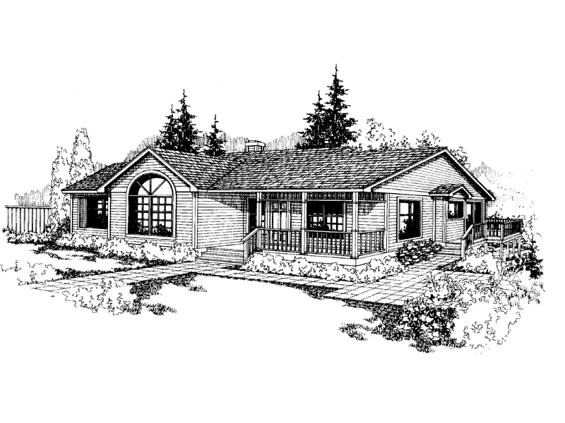 Contemporary House Plan Front of Home - Baker Hill Country Home 085D-0234 - Search House Plans and More