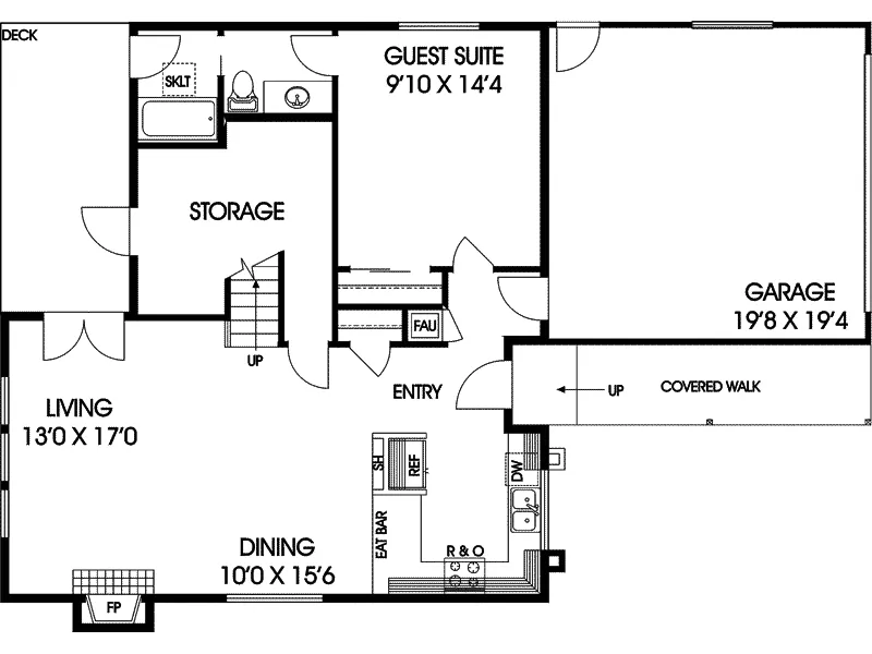 Bungalow House Plan First Floor - Glaizeview Contemporary Home 085D-0236 - Search House Plans and More