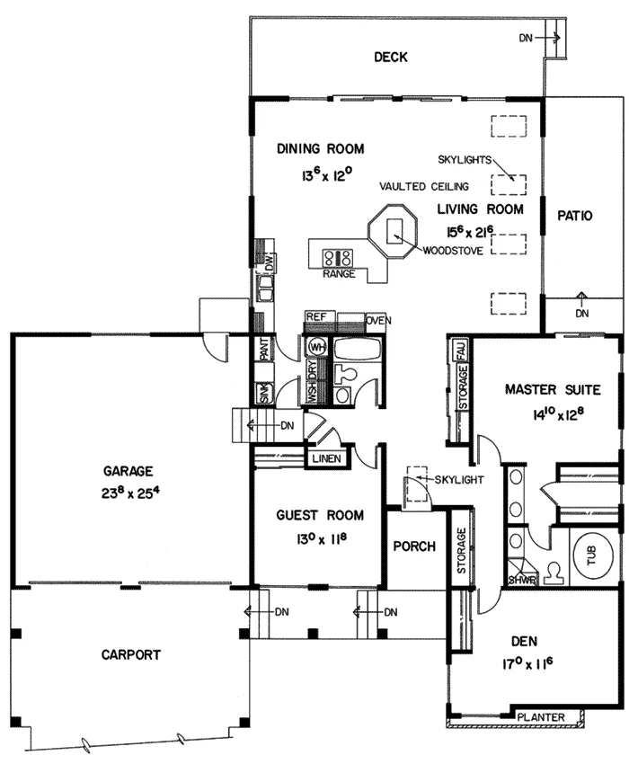 Ranch House Plan First Floor - Eagle Falls Riustic Ranch Home 085D-0240 - Search House Plans and More