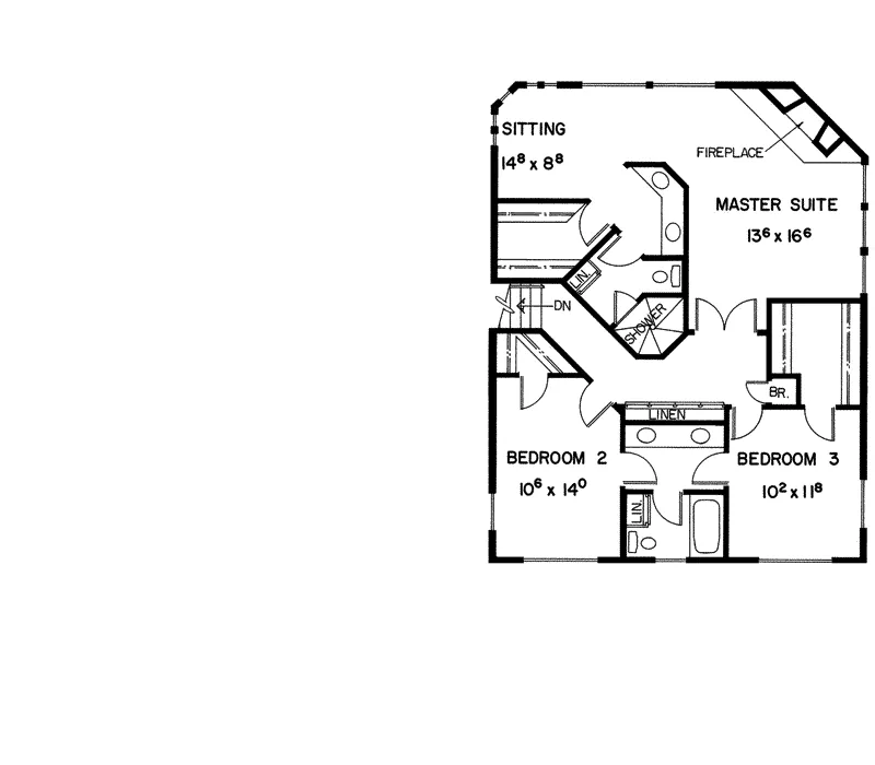 Mountain House Plan Second Floor - Forestcrest Rustic Mountain Home 085D-0242 - Search House Plans and More