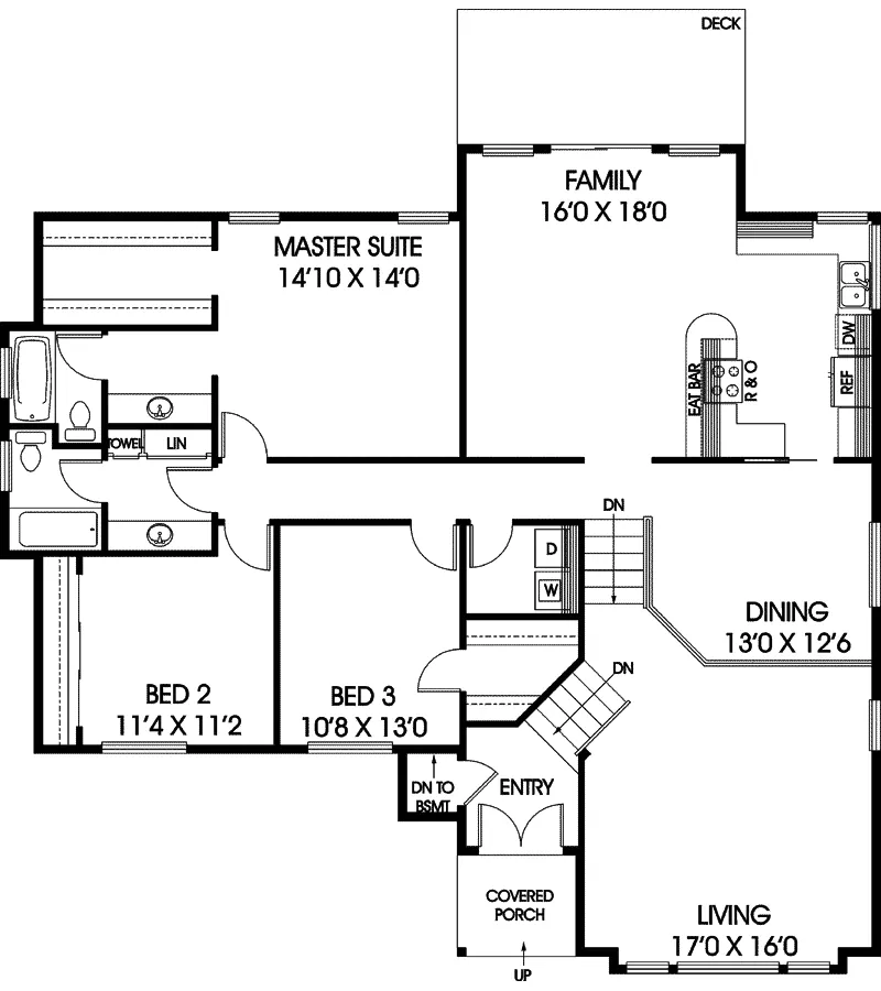 Contemporary House Plan First Floor - Alberto Split-Level Home 085D-0257 - Search House Plans and More